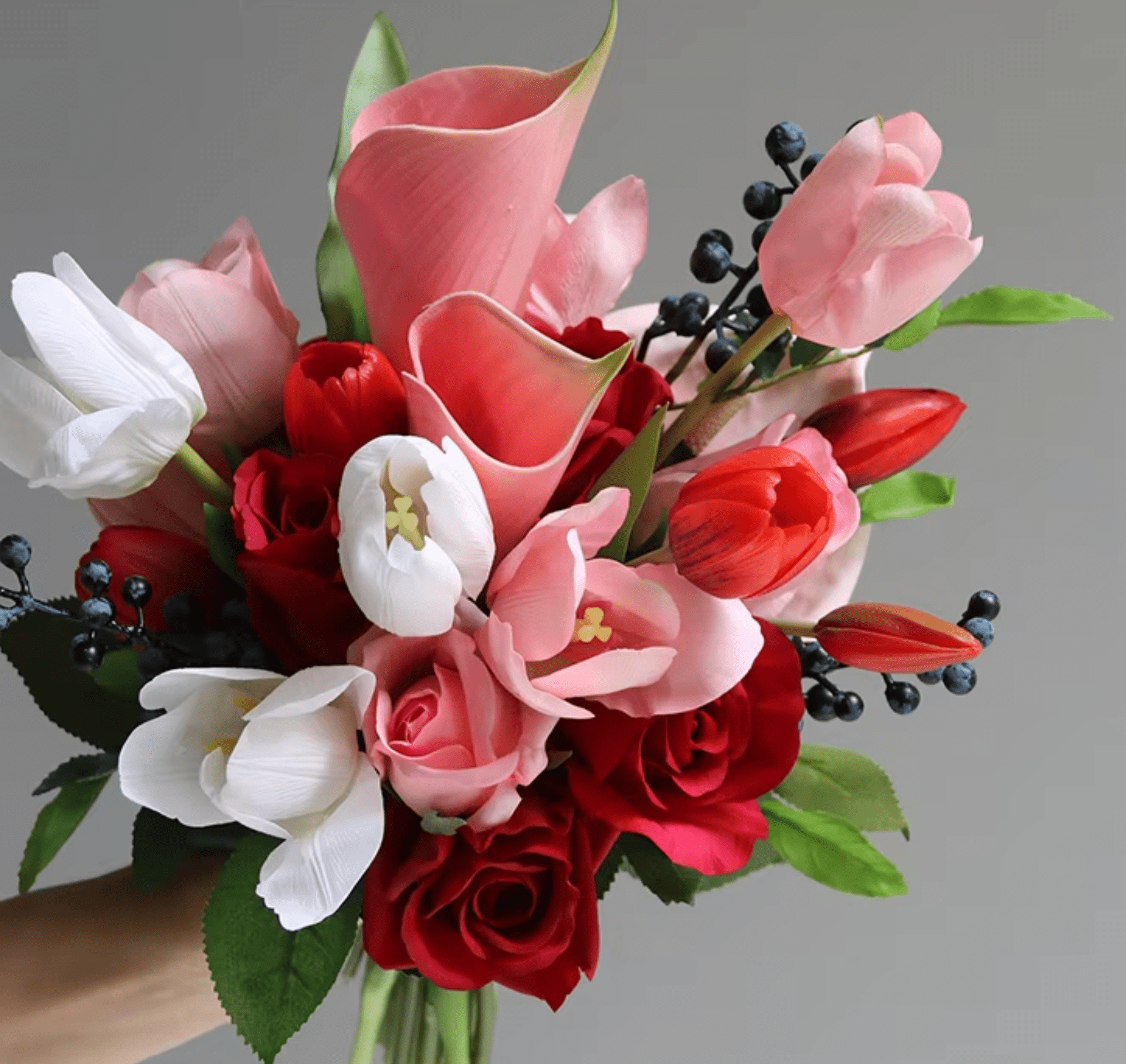 Artificial flowers Wedding Bouquet - Scarlet - Sonder + Stone Boutique
