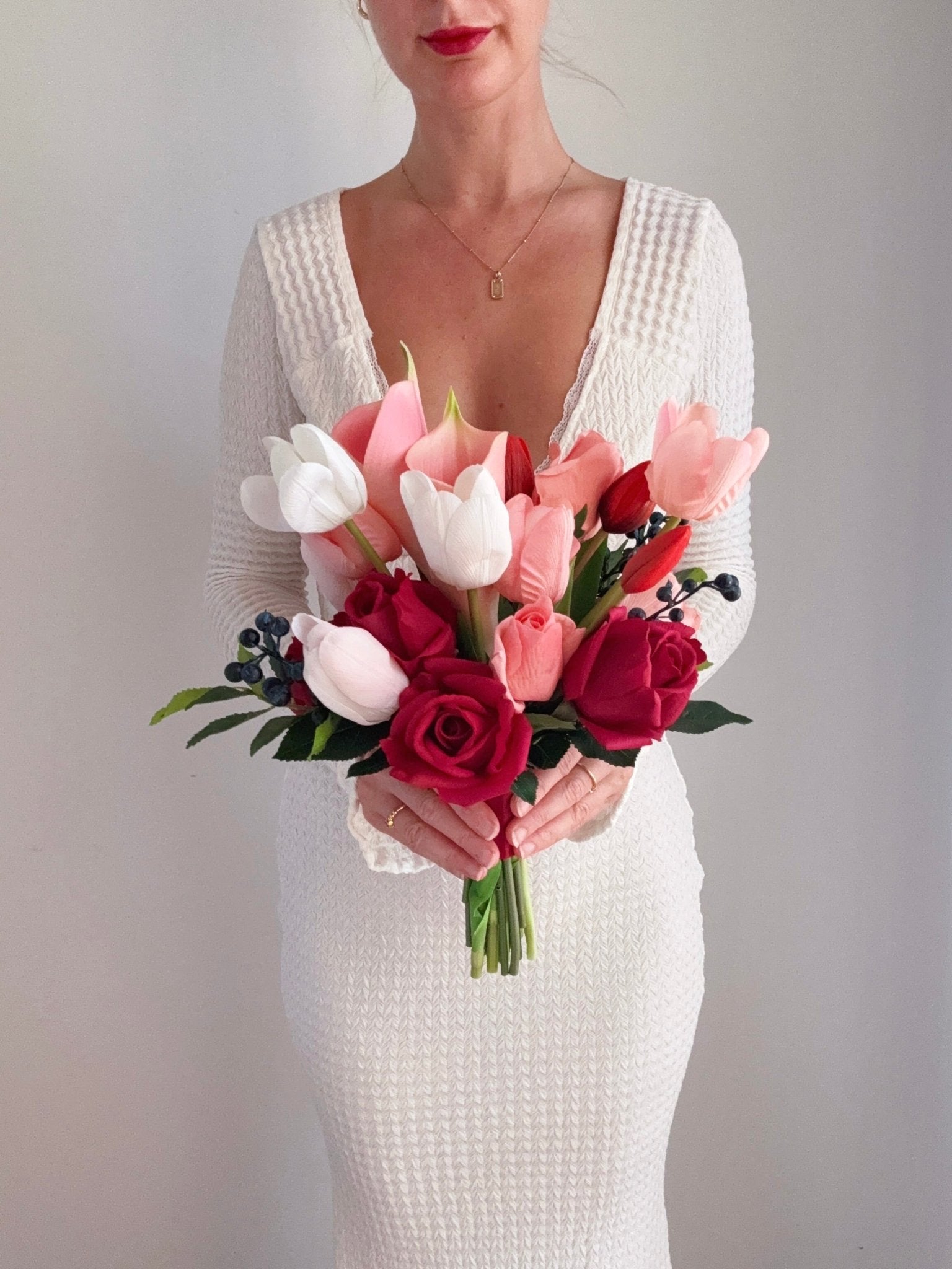 Artificial flowers Wedding Bouquet - Scarlet - Sonder + Stone Boutique