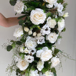 Artificial flowers White Rose + Greenery Flower Decoration - Sonder + Stone Boutique