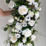 Artificial flowers White Rose + Greenery Flower Decoration - Sonder + Stone Boutique