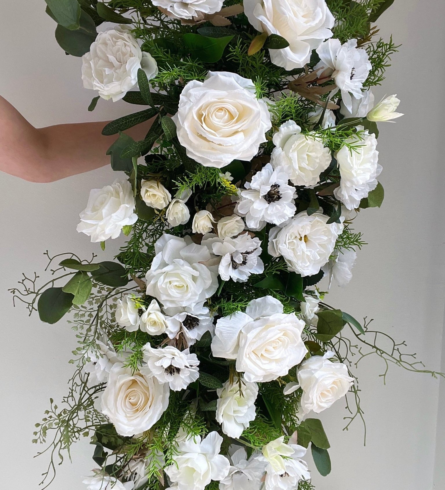 Artificial flowers White Rose + Greenery Flower Decoration - Sonder + Stone Boutique