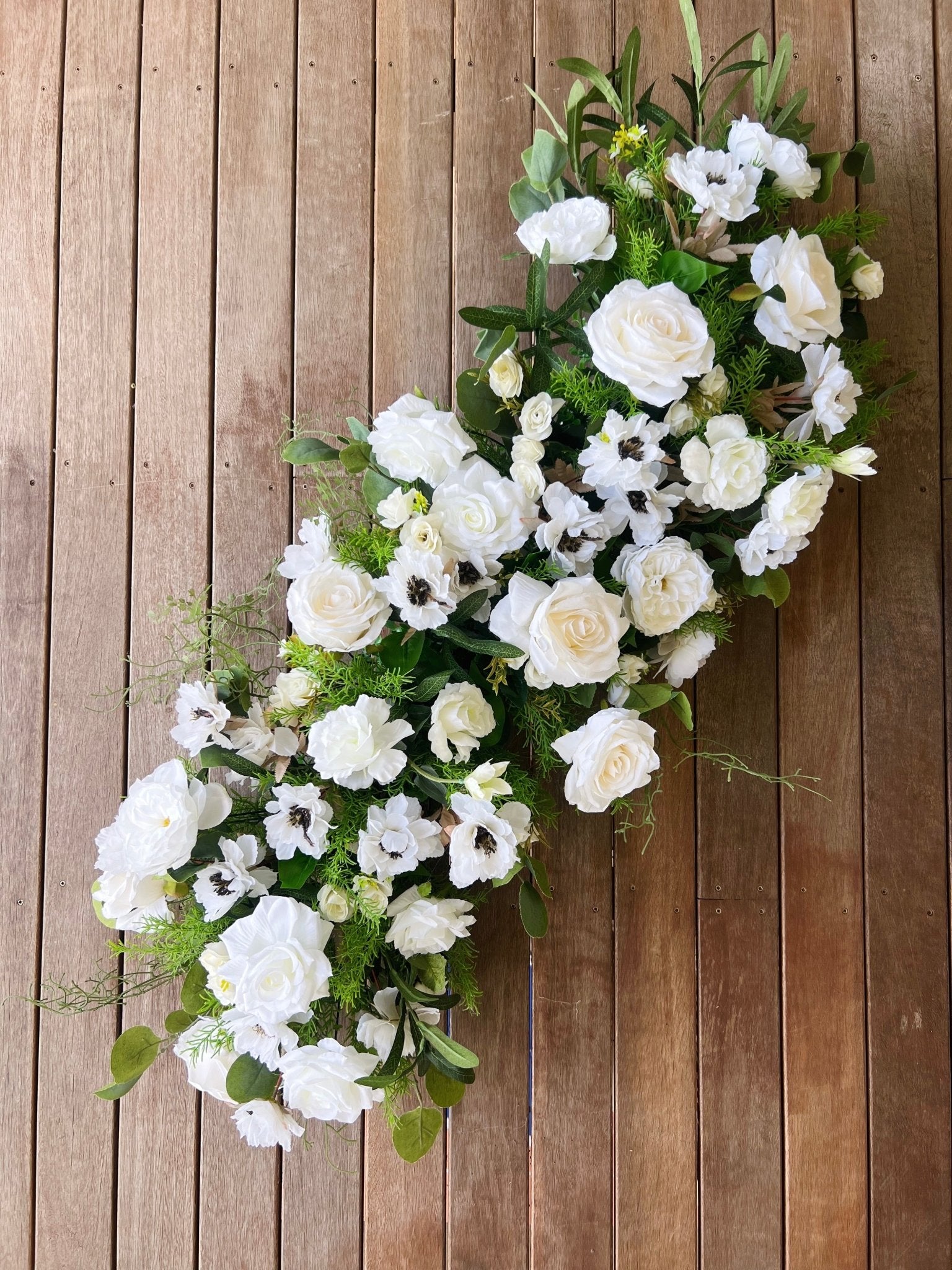 Artificial flowers White Rose + Greenery Flower Decoration - Sonder + Stone Boutique