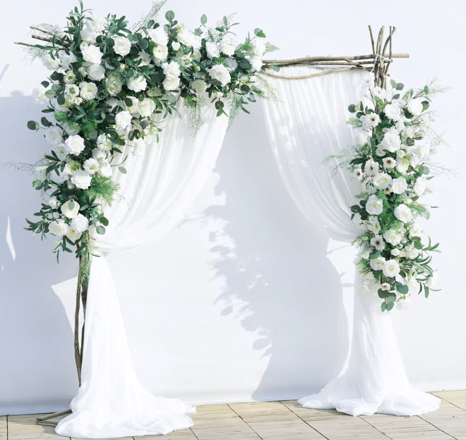 Artificial flowers White Rose + Greenery Flower Decoration - Sonder + Stone Boutique